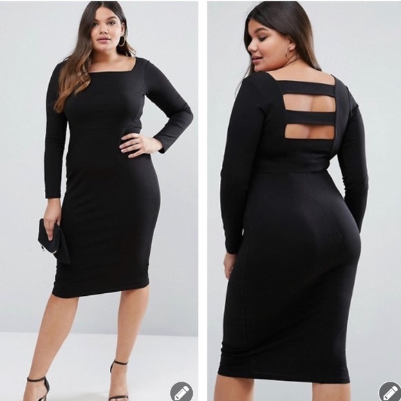 ASOS Dresses & Skirts - NWT! BIG SALE! ASOS Midi Black Back Strap Dress